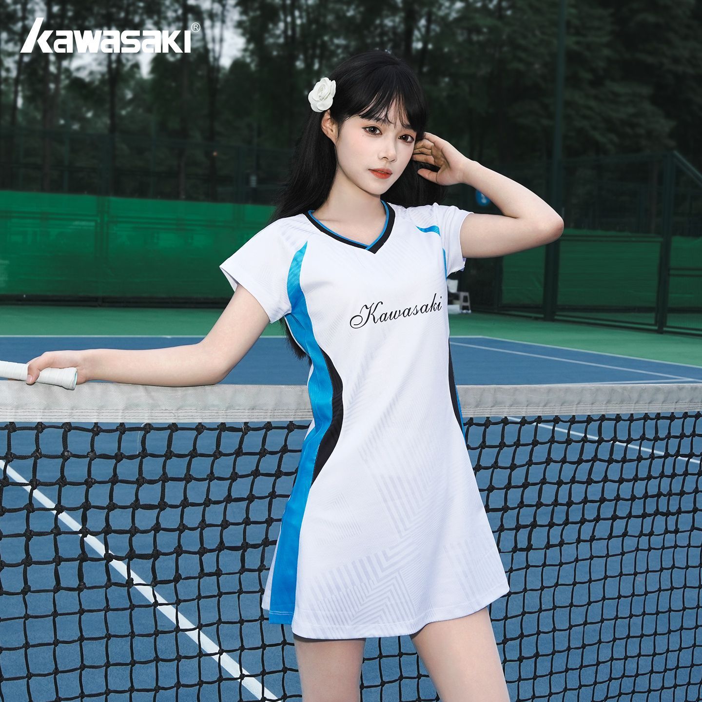 川崎羽毛球服连衣裙专业运动服吸汗速干轻薄透气训练服比赛服正品