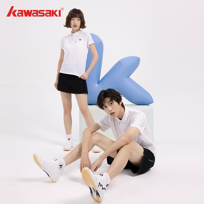Kawasaki/川崎专业羽毛球服2024款运动短袖T恤吸汗透气男女情侣款