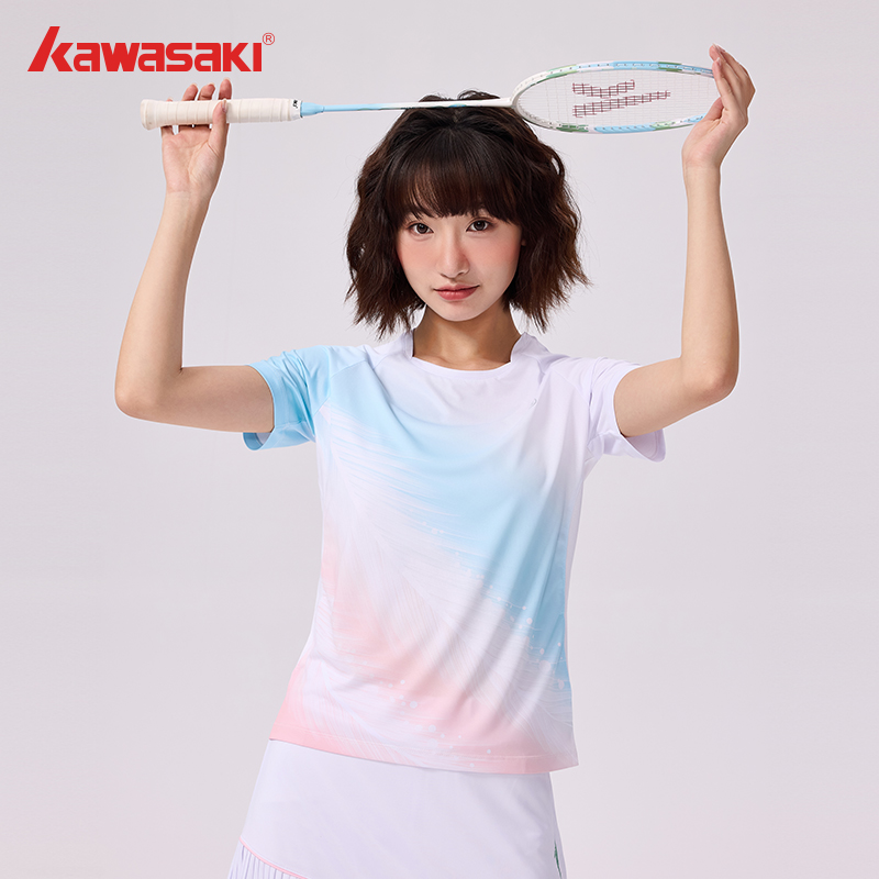 Kawasaki羽毛球服运动T恤