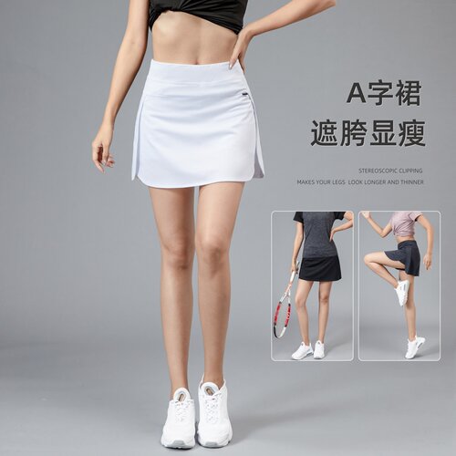 运动短裙女夏季假两件防走光羽毛球裙瑜伽健身马拉松跑步速干裤裙