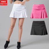 女运动短裙速干透气羽毛球网球裤 裙瑜伽健身跑步假两件半身百褶裙