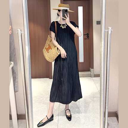 Issey Miyake/三宅一生 褶皱夏季新款不规则拼接日常通勤百搭宽松