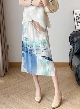 Issey Miyake/三宅一生褶皱夏季新款时尚气质百搭中长款女士减龄