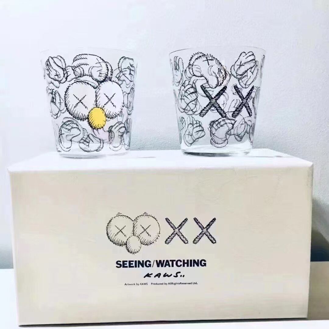 现货 KAWS SEEING WATCHING 长沙IFS限定 水杯 玻璃杯 芝麻街礼物