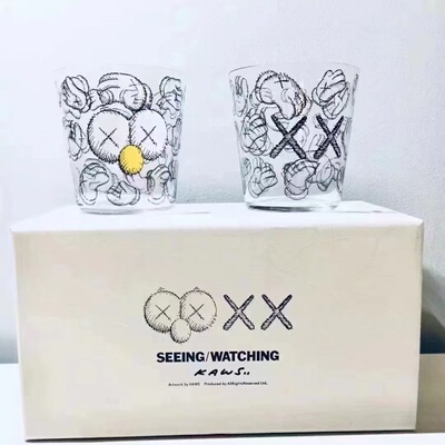 现货 KAWS SEEING WATCHING 长沙IFS限定 水杯 玻璃杯 芝麻街礼物