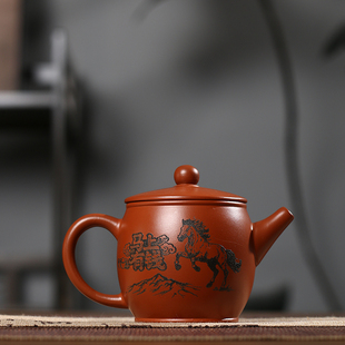 潮州老安顺手工壶泡茶器冲茶壶手拉高汉瓦壶朱泥壶紫砂工夫茶具