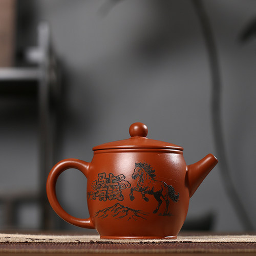 潮州老安顺手工壶泡茶器冲茶壶手拉高汉瓦壶朱泥壶紫砂工夫茶具