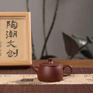 潮州功夫茶手拉紫泥汉瓦大口泡茶壶陶壶两杯工夫茶壶紫泥手工壶