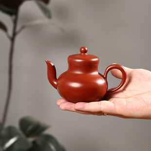 全手工大红袍思婷壶潮州手拉壶三杯冲茶罐茶壶工夫家用泡茶壶朱泥