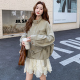 有货2026春季高品质重工短款工装外套2821P175控248，女装短外套，2C100