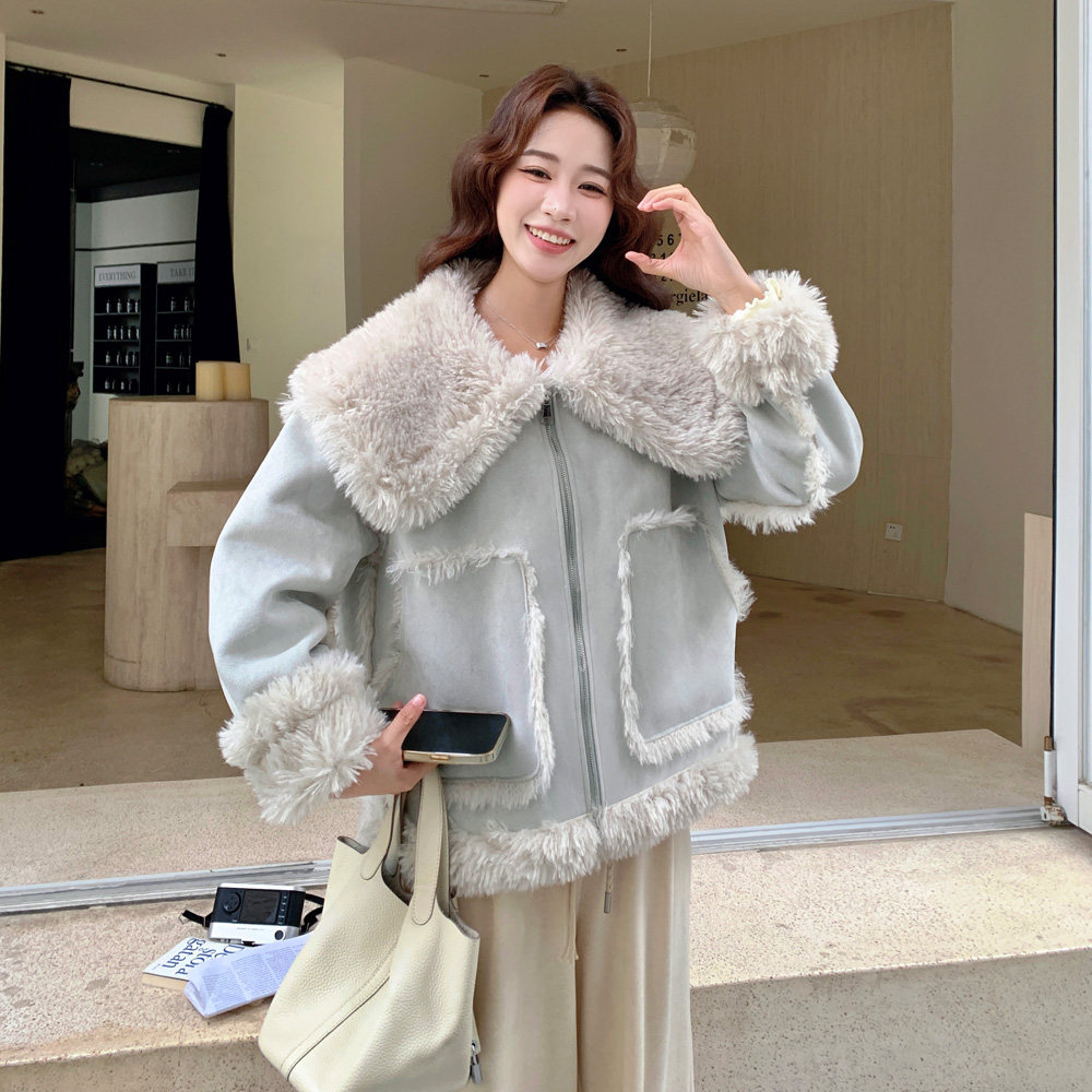 新款2025冬季高品质皮毛一体外套2925P225控338,女装派克服,2C100
