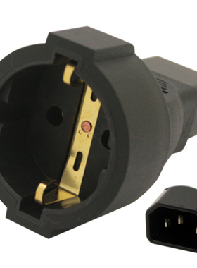 IEC320 C14转欧标/德标16A插座转换器 机箱UPS 10A电源插座转2圆