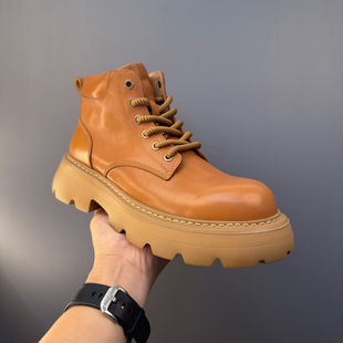 2024冬季 靴 马丁靴男真皮复古马皮男靴英伦风百搭厚底户外高帮工装