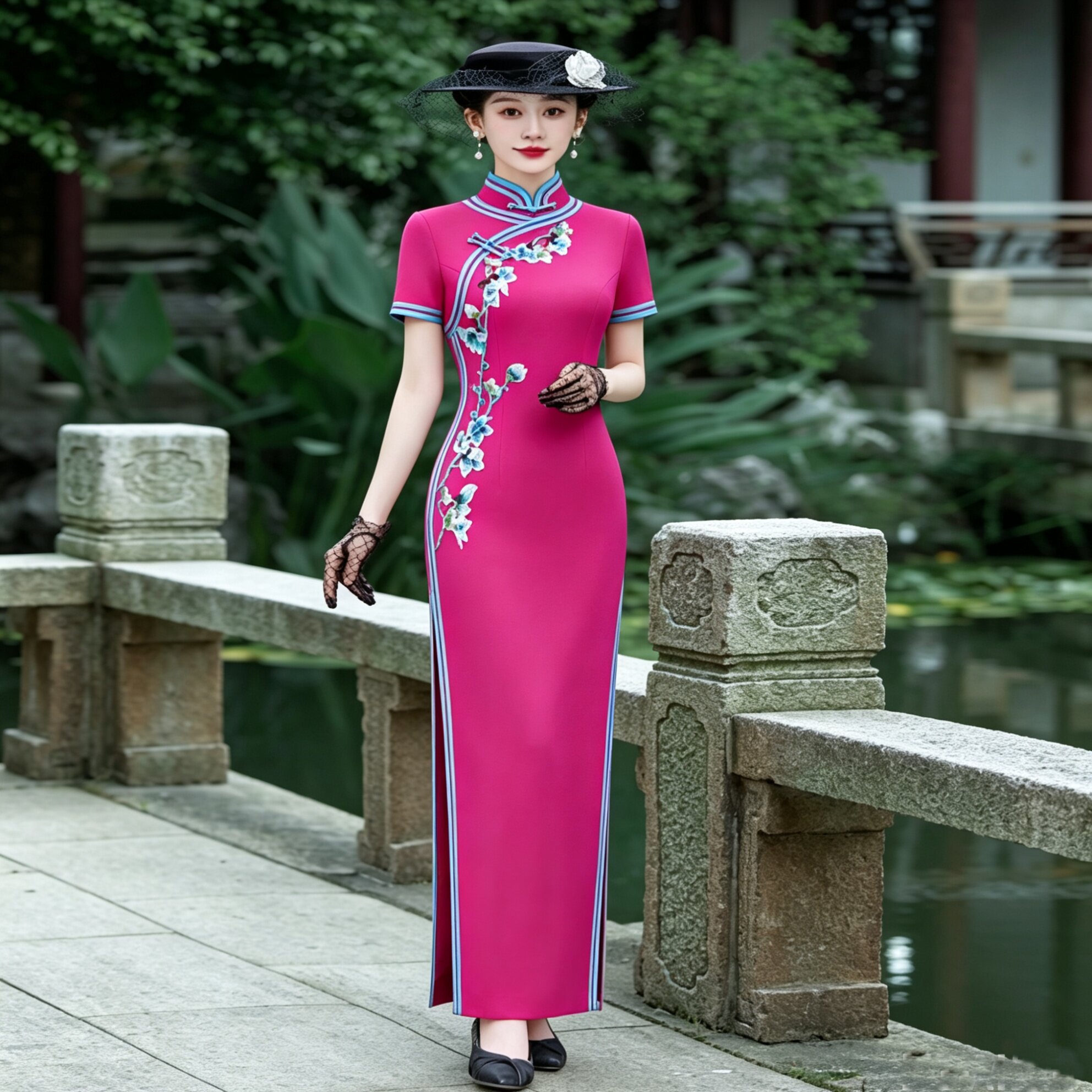 走秀大码礼服舞台表演旗袍