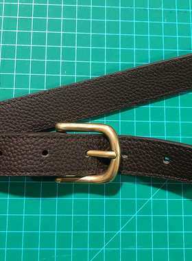 头层牛皮 意大利黄铜扣 手工绅士皮带 2.5cm
