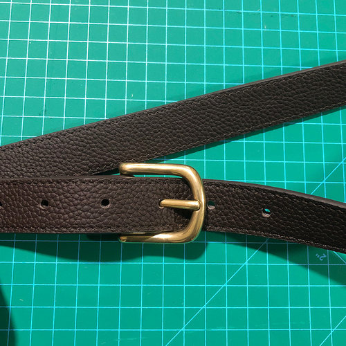头层牛皮 意大利黄铜扣 手工绅士皮带 2.5cm