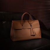 FENG 皮匠 手工定制真皮手提包男旅行包男休闲头层牛皮绅士搭配包