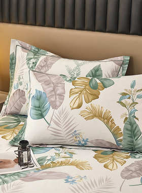 纯棉全棉斜纹枕头套4874cm成人小碎花小清新单人一对装枕芯罩2只