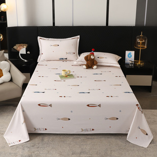 A类全棉磨毛床单秋冬加厚纯棉被单棉布大炕单加宽拼接床2.4 2.7m