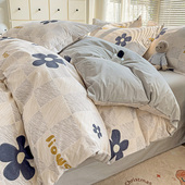 A类定制100%全棉被罩229x230x250x240订做纯棉被套加大被单四件套