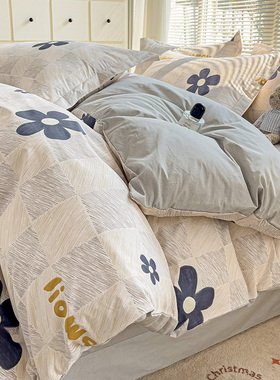 A类定制100%全棉被罩229x230x250x240订做纯棉被套加大被单四件套