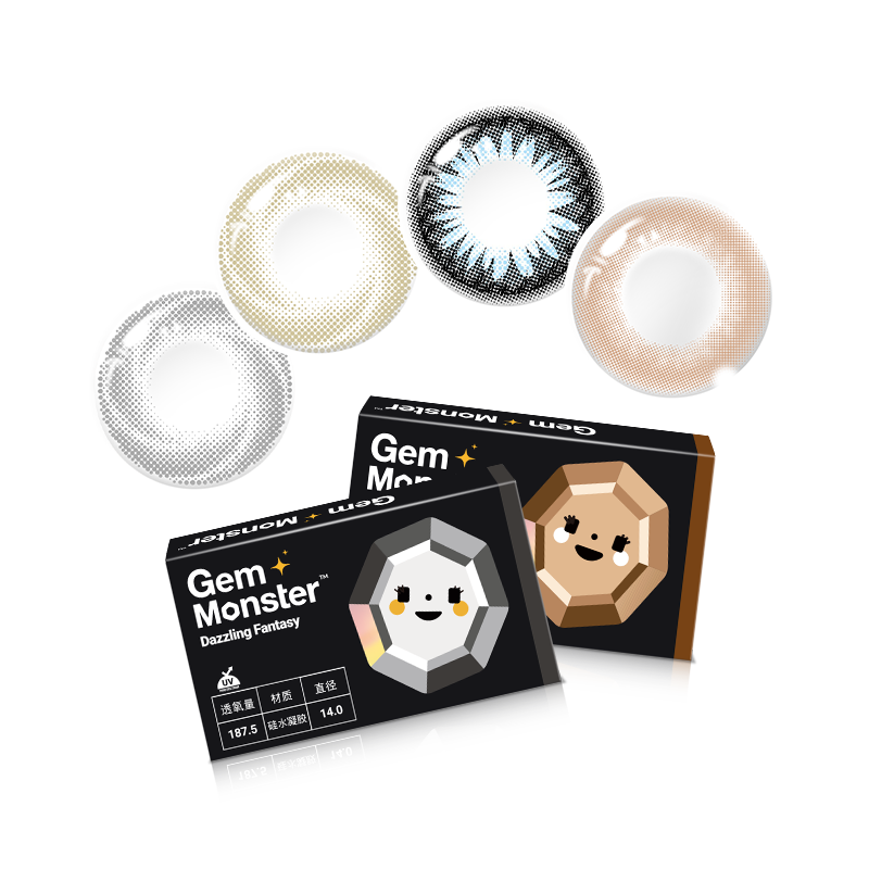 【清库】明基Gem Monster琦洛丽美瞳硅水凝胶大小直径月抛1片自然