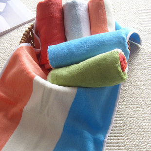 新品 正品欧林雅竹纤维毛巾脸巾美容巾彩条提花澡巾洁面巾 方巾