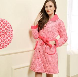 专柜正品欧林雅女士睡衣套装睡袍家居服FJ704/FJ705加厚夹棉