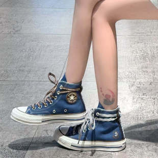 Converse匡威正品男女高帮大后跟1970s帆布鞋平底系带鞋A12448C