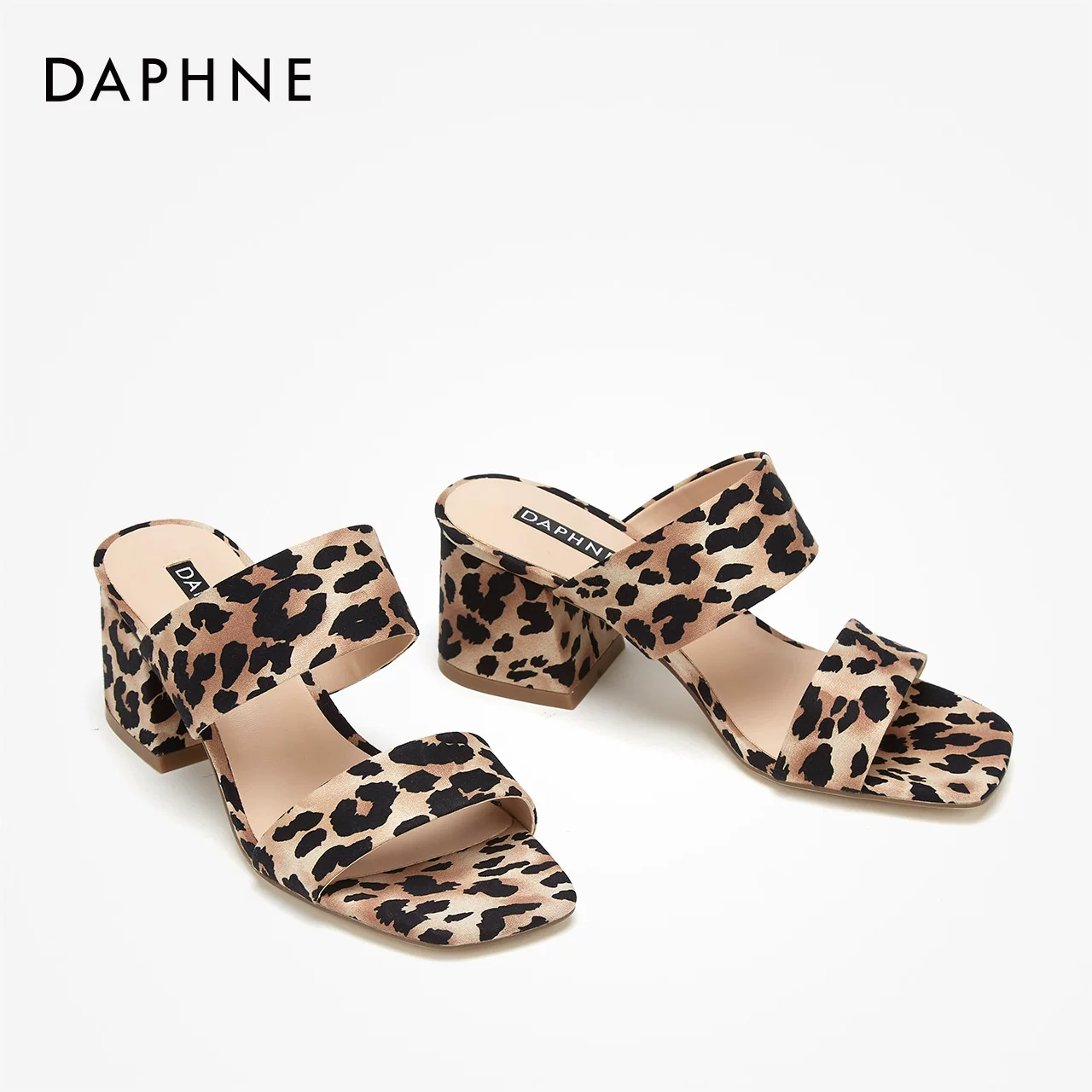 [Daphne/达芙妮时尚潮流野性豹纹粗跟女凉鞋1019303294]