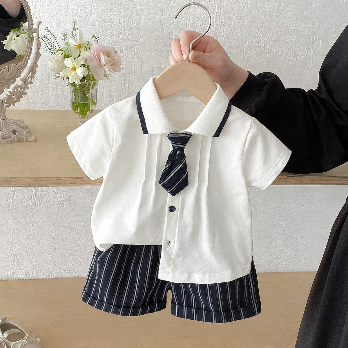 周岁服宝宝衬衫儿童短裤两件套夏装新款短袖套装男童童装夏季衣服图片