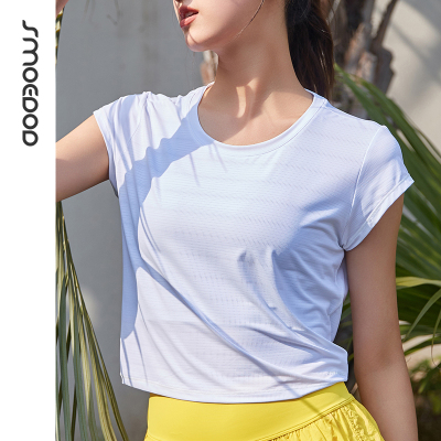 水沐伊朵瑜伽运动上衣快干透气短袖t恤女健身房跑步宽松外搭5800