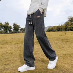 裤子薄款天丝宽松休闲美式长2026牛仔裤直筒新款微喇夏季高街男式