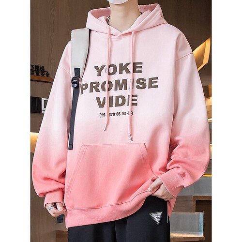 渐变色潮牌连帽卫衣男春秋季13潮流长袖15青少年学生16岁男装套装