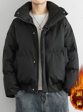 品质冬季新款棉衣男士保暖棉袄青少年学生潮流立领加厚面包服百搭