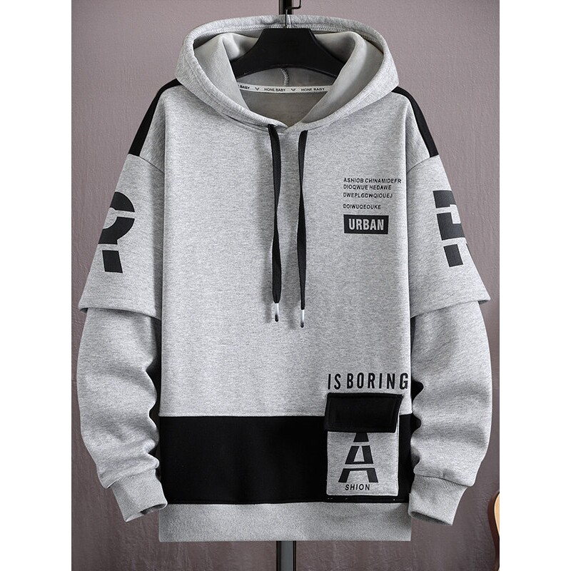 2026新款春秋季卫衣男孩初中高中学生连帽外套青少年大童春装上衣