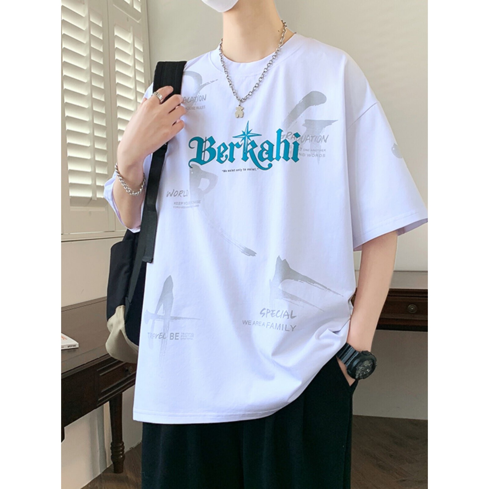 青少年短袖t恤男孩12-15岁初中学生纯棉上衣服13潮流帅气大童夏装