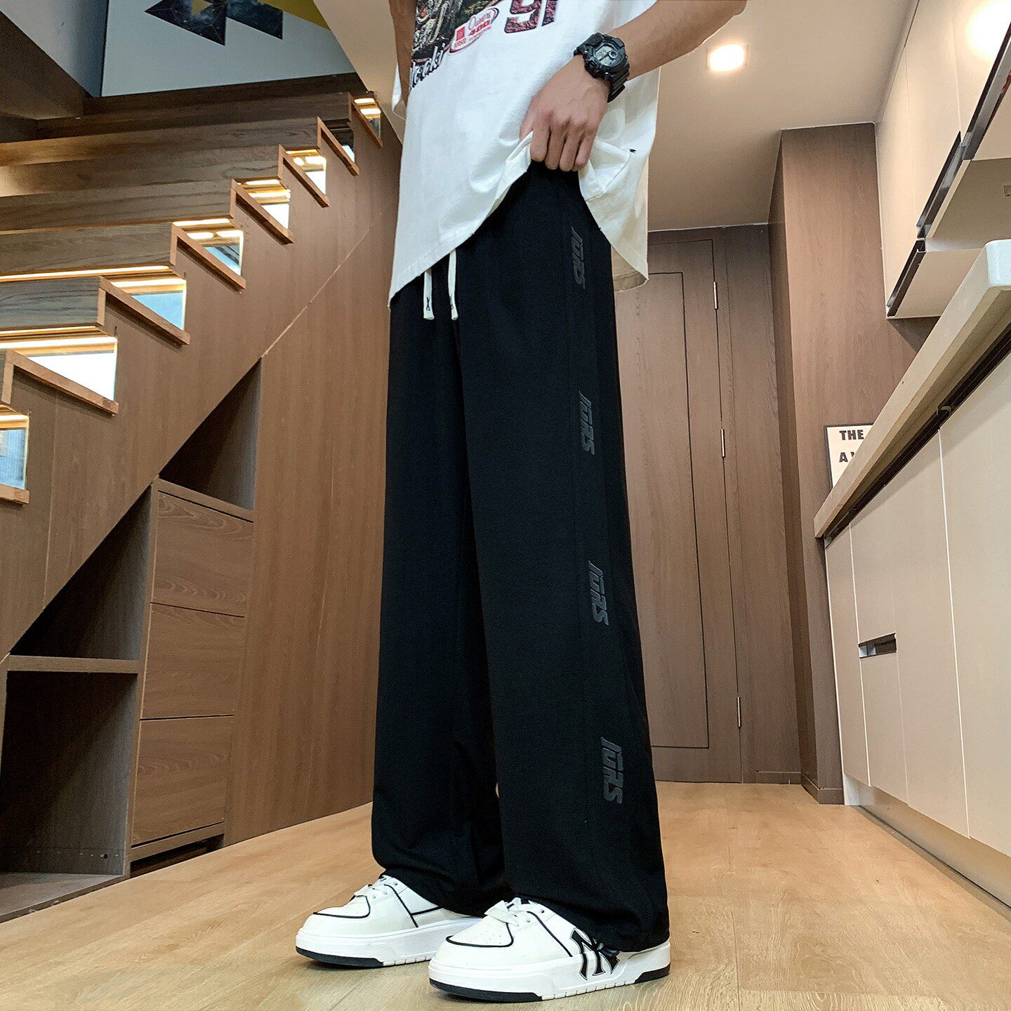 男青少年高中初中学生大童休闲运动直筒裤夏季薄款冰丝速干长裤子