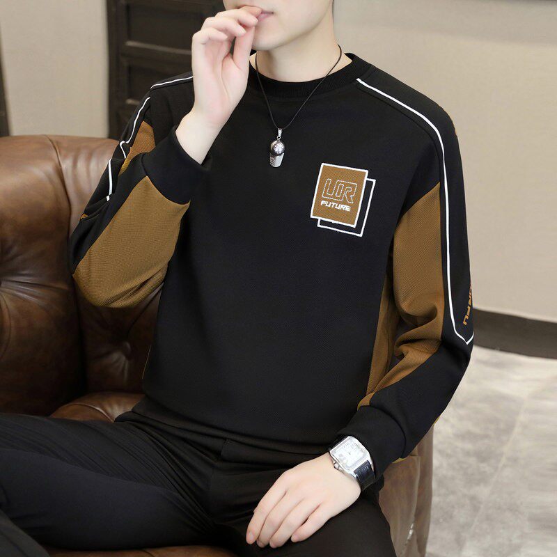卫衣男士圆领打底衫春季薄款韩版内搭长袖T恤2026新款潮牌上衣服