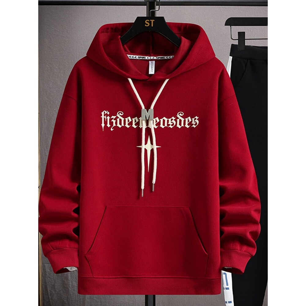 早春秋季连帽卫衣男青少年学生潮流帅气男装一套搭配休闲运动套装