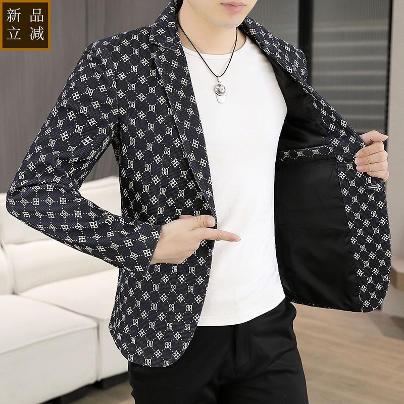 品质韩版休闲西装外套男休闲小个子单件上衣男士西服春秋款高级感
