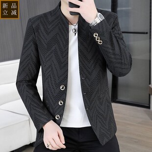 品质2026春季新款立领西服男韩版时尚潮流修身小西装青年帅气百搭