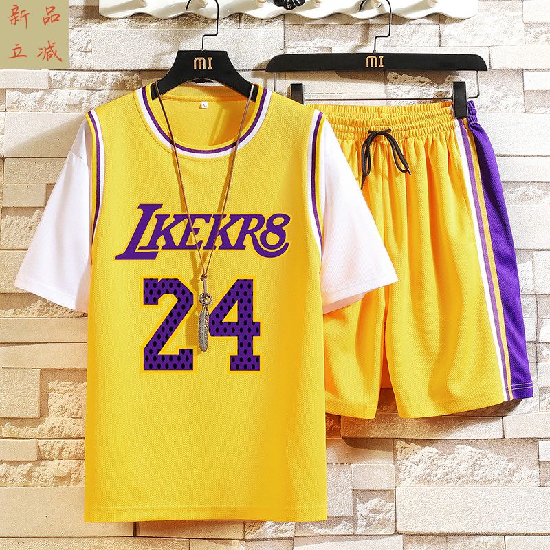 短袖篮球服运动套装男定制比赛训练服T恤速干青少年24号科比球衣