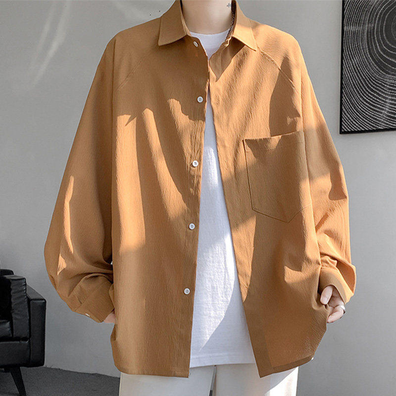 防晒衬衫男长袖2025年新款冰丝凉感夏季衬衣青少年宽松百搭上衣服