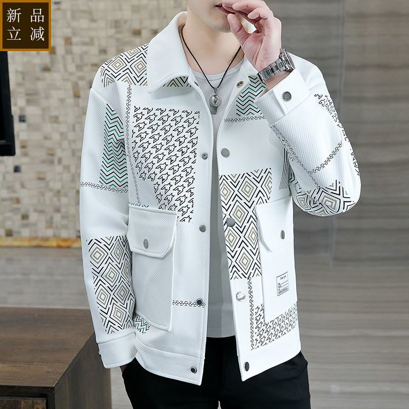 品质夹克服男新款青年潮流翻领休闲外套潮男时尚帅气百搭褂子洋气