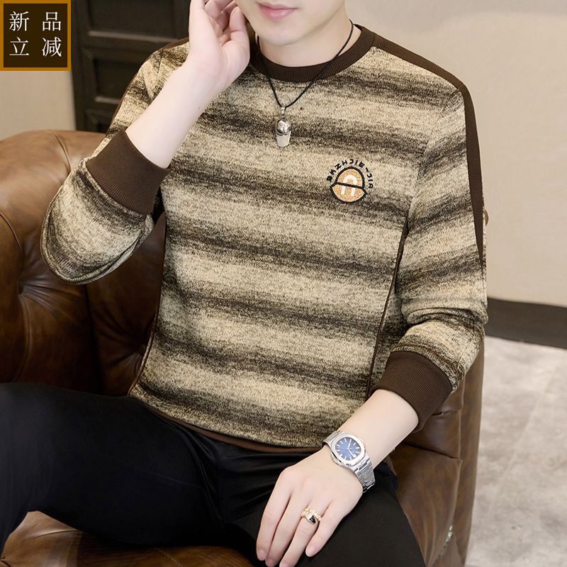 品质长袖卫衣男生中青年潮流休闲印花圆领卫衣2026秋季新款薄款打