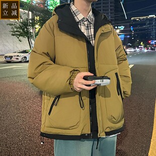 品质加厚棉衣男士冬季新款外套潮流休闲羽绒棉服青少年学生连帽棉