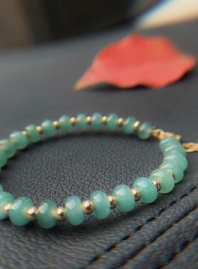 翡翠算盘串珠缅甸老坑含证书手链