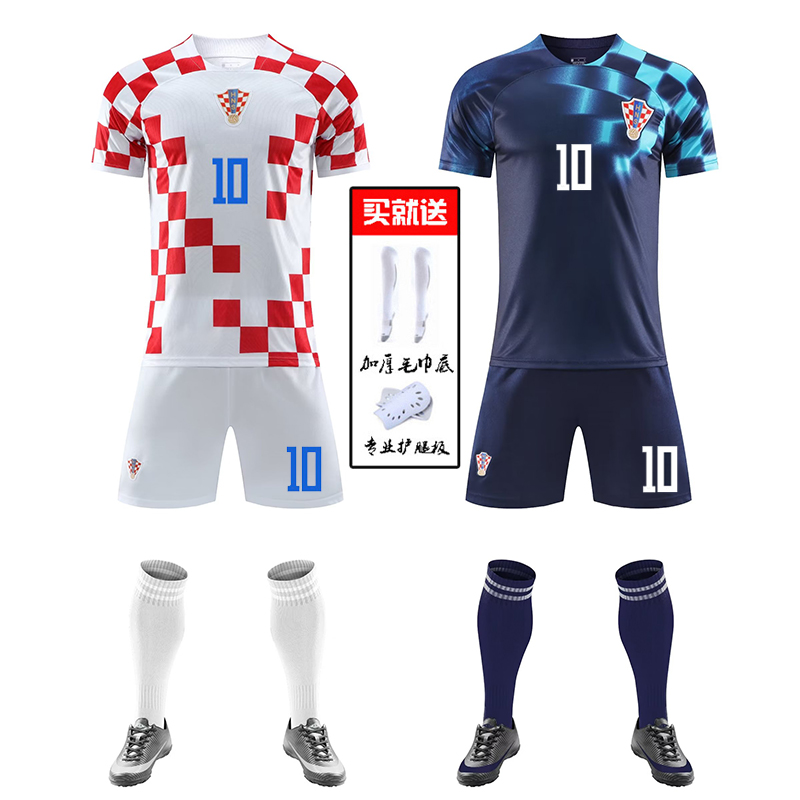 克罗地亚队足球服套装短袖足球衣