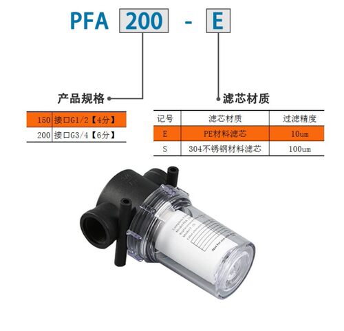 正品PFA150气动管道型大流量真空过滤器PFA200真空分离过滤器特价